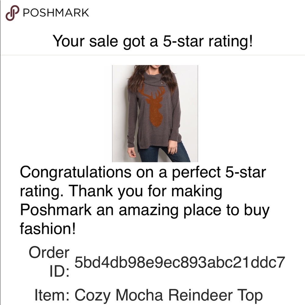 ❄️Winter Mocha Reindeer Top🙌🏻 2 Left ❄️ Sale - Picture 5 of 5
